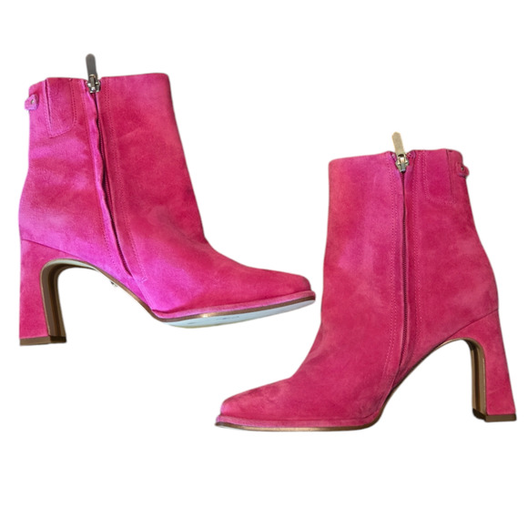 Sam Edelman Irie Suede Booties Pink Zip Size 6 M - Picture 3 of 8